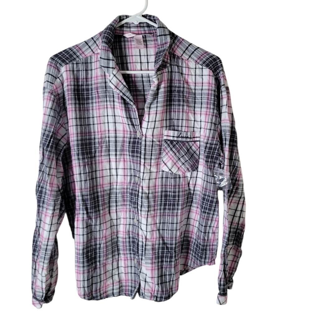 Victorias Secret Pink Plaid Pajama Top